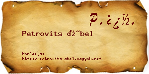 Petrovits Ábel névjegykártya